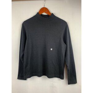 Classic Elements Petite Ribbed Long Sleeve Top - Gray - Size M